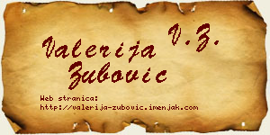 Valerija Zubović vizit kartica